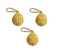 Happyyami Esponjas De Baño Naturales De Panal 3 Piezas, Color Amarillo Jengibre, Exfoliantes y Antibacterianas, Para Bebés y Adultos, Ideales Para Ducha y Masaje Corporal