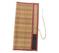 Happyyami Estuche Enrollable De Bambú para Pinceles y Rotuladores De Caligrafía, Tamaño Grande 40x35 Cm, Color Natural, Capacidad para 9 Pinceles, Adecuado para Artistas y Material De Arte Portátil