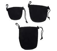 Happyyami Estuche para Lentes de Cámara Bolsa Protectora Neopreno 3 Piezas (Grande, Mediano, Pequeño) para Fotógrafos Exterior Ajustable Resistente Negro