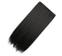 Happyyami Extensiones De Cabello Sintético Largas y Rectas Para Mujeres Clip Accesorio De Peinado Sin Huella Para Looks Naturales y Elegantes