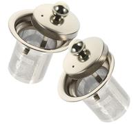 Happyyami Filtro de Té Resistente y Duradero con Tapa de Acero Inoxidable Colador Fino para Té Suelto Diseño Simple Paquete de 2 Piezas para Tazas y Teteras