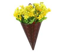 Happyyami Flores Artificiales Para Colgar En La Pared Artificiales Al Aire Kiosko Cestas Hada Hortensia Canasta Artificial Flor De Simulación Con Cesta Falso El Plastico Yellow