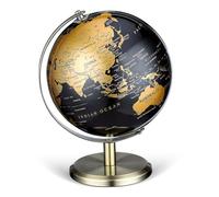 Happyyami Globo Terráqueo Decorativo Dorado de Metal, Estilo Europeo Vintage, Superficie Lisa y Fácil de Limpiar, para Decoración del Hogar y Mesa de Escritorio