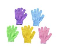 Happyyami Guantes De Baño Exfoliantes 5 Pares Talla Única Material Elástico Para Hombres y Mujeres Ducha Sauna Manopla De Cepillo Corporal Multifuncional