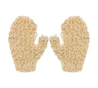Happyyami Guantes Exfoliantes de Ducha de Sisal para Cuerpo y Tejido, Manopla Corporal Portátil para Limpieza Profunda, Uso en Casa o Viaje, 1 Par en Color Caqui