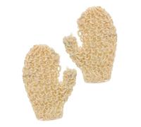 Happyyami Guantes Exfoliantes De Sisal Natural Para Baño, Tamaño Mediano, Exfoliantes Suaves, Para Piel Muerta, Uso Corporal y Ducha, Tejidos a Mano, Portátiles Para Viaje y Hogar