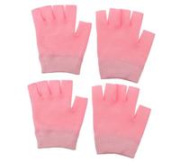 Happyyami Guantes Hidratantes Manos de Tejido Rosa, 2 Pares, sin Dedos, para Manos Secas Ayudan a Absorber Crema y Evitan Manchas en Ropa o Sábanas