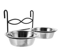 Happyyami Hanging Bird Feeder For Cage Stainless Steel Bowl with Stand For Parrots Small Birds Diameter Easy To Hang and Refill