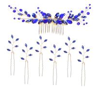 Happyyami Horquillas Gemas de Imitación y Clips Decorativos en Forma de Hoja, Juego de 7 Piezas para Novias y Damas de Honor en Bodas Elegantes