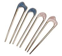 Happyyami Horquillas Pelo de Mujer 4 Pcs U Forma Metal Soporte para Moño Accesorios Cabello Bodas Fiesta