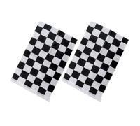 Happyyami Juego de 2 Banderas de Carreras a Cuadros Negro y Blanco de Poliéster, Ligeras Alta Visibilidad para Actividades al Aire Libre y Decoración de Pistas