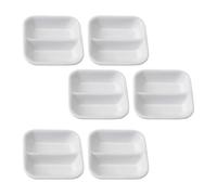 Happyyami Juego de 6 Platos Pequeños de Cerámica de Color Claro para Condimentos Base Estable y Fácil de Transportar Adecuado para Aperitivos en Casa o Restaurante Reutilizable