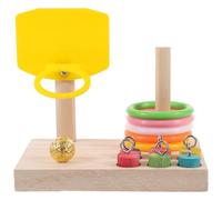 Happyyami Juguete de Baloncesto para Loros y Pájaros de Madera, Juguete de Entrenamiento Diario para Resolver Acertijos y Estimular la Inteligencia Color Aleatorio