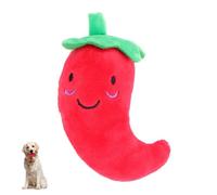 Happyyami Juguete de Peluche para Perros Cachorros Forma de Chile Rojo, Material Felpa Suave, Función de Chirrido al Apretar, Adecuado para Morder y Aliviar Ansiedad Color Color Aleatorio