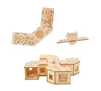 Happyyami Juguete Diversión para Mordeduras a Hámster Madera de en Túnel Resistente con Balancín y Laberinto Ejercicio Varios Estilos para Mascotas Pequeñas Casa Varios Estilos