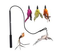 Happyyami Juguete para Gatos Burlador Telescópico 5 Cabezales De Repuesto Ligero y Flexible