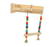 Happyyami Juguete para Loros Columpio para Pájaros Plataforma Triangular para Pájaros Percha De Madera Natural para Pájaros Soporte para Cacatúas Suministro De Jaula para Loros
