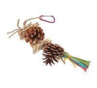 Happyyami Juguete para Loros Suspendido De Piña Natural con Macramé Resistente y Práctico para Morder y Decorar Jaulas De Aves