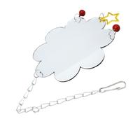 Happyyami Juguete para Mascotas Espejo y Campana, Accesorio Seguro y Resistente de Acrílico y Metal para Gallinas y Aves de Corral en Jaula
