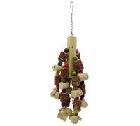 Happyyami Juguete para Masticar Columpio De Loro Jaula para Conejos Anillo Inquieto Jaula para Loros Relleno Arnés De Palo De Moler La Pata Campana Juguetes Nido Mazorca De Maíz
