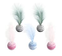 Happyyami Juguetes para Gatos Bebés 5 Piezas Bola con Diseño de Figuras Geométricas de Eva Que Ayuda a Prevenir Daños en Muebles y Hace Gatos Energéticos para Jugar Color Color Aleatorio
