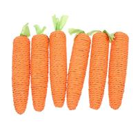 Happyyami Juguetes para Gatos Pequeños y Cuidar Sus Dientes de Cuerda Forma de Zanahoria, 6 Piezas para Masticar y Rascar, Ideales para Poner en Jaulas