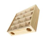 Happyyami Laberinto de Madera para Hámster Entretenido y Preventivo contra Obesidad, Juguete para Mascotas Pequeñas en Ambiente Doméstico Color Caqui