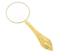 Happyyami Lupa Portátil de Mano Mango en Dorado, Aumento Óptico para Lectura y Observación Diaria, Material Hierro y Vidrio Elegante y Funcional