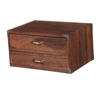 Happyyami Mini Cajonera Madera Vintage Dos Cajones para Fácil Organización y Amplio Espacio de Almacenamiento Adecuado para Apartamentos y Oficina en Casa