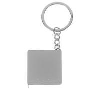 Happyyami Mini cinta métrica con llavero y bloqueo estable, cinta metálica portátil color plata, ideal para uso al aire libre y eventos, diseño cuadrado para adultos