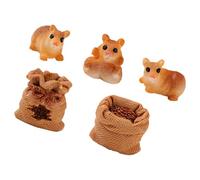 Happyyami Mini Figura de Rata Decorativa para Maceta de Resina Diseño Adorable y Peso Ligero, Adecuado para Decoración de Jardín y Ventanas Interiores