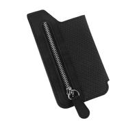 Happyyami Monedero para Teléfono Adhesivo Negro, Tarjetero Doble Tapa Lateral, Bolsillo Trasero para Tarjetas de Crédito y Dinero, Estuche Delgado para Celular, Almacenamiento Práctico