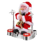 Happyyami Muñeca de Juguete Navideña Eléctrica de Plástico Forma de Santa Claus Familias, Decoración Segura para Navidad y Año sin Batería