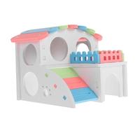 Happyyami Nido para Hámster Casa Pequeña Tipo Villa para Mascotas Pequeñas Juguete Seguro y Decorativo para Descanso y Escondite