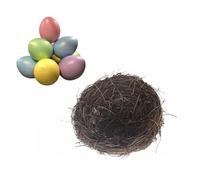 Happyyami nidos de pájaro Cardenal pájaro Artificial decoración Decoraciones de Pascua Nido de pájaro Natural Rota sucursal Suministros para la Fiesta Decorar el Nido del pájaro De Madera