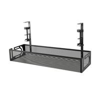 Happyyami Organizador de Cables para Gestión y Almacenamiento Debajo del Escritorio Bandeja de Hierro Negro Buena Capacidad de Carga en Habitación o Escritorio