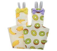 Happyyami Pañales para Pájaros Lavables de Algodón para Cockatiel y Love Birds, Diseño Creativo Patrón de Fruta, 2 Piezas para Suministros de Mascotas