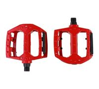Happyyami Pedales para Bicicleta de Aleación de Aluminio Rojos, Rodamiento Simple, Par de Pedales Planos Ligeros y Resistentes, Ideales para Ciclismo de Montaña, BMX y Uso Diario