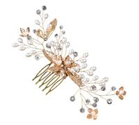 Happyyami peine de cristal decoración damas de honor casarse despedida de soltera boda para novia tocados de novia tiaras de novia tocados para boda Accesorios de novia pedrería Golden