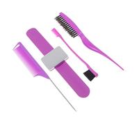 Happyyami Peine para Teñir el Cabello y Cepillo de Peluquería Magnético 4 Piezas Kit Profesional Púrpura para Uso en Salón y Cuidado Capilar en Casa