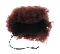 Happyyami Peluca corta y rizada marrón: Peluca afro rizada marrón para mujer, disfraz de fiesta, corto y esponjoso, accesorios divertidos para fiestas de Halloween, juegos de rol.