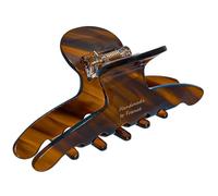 Happyyami Pinzas Cabello de Acetato Antideslizantes, Paquete de 2 Unidades, Tamaño Mediano, para Mujer y Niña, Aptas para Cabello Grueso, Uso Diario y Fiestas, Diseño Elegante Color Ámbar