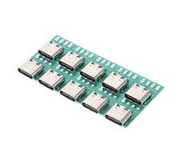 Happyyami Placa Convertidora USB C Hembra 3.1 PCB para Proyectos DIY | Pack de 10 Piezas, Repuesto para Prototipado Rápido, Uso en Placas de Desarrollo y Reparación