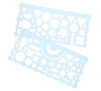 Happyyami Plantillas De Dibujo Geométrico Multifuncionales 2 Unidades Plástico Azul Reglas para Estudiantes Dibujo Técnico y Diseño Artístico Escuela y Oficina