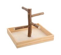 Happyyami Puesto de Madera para Loros Pequeño, Percha de Madera Segura para Pájaros, Juguete de Entrenamiento para Periquitos y Cacatúas, Gimnasio Portátil para Jaulas, Ramas de Actividad