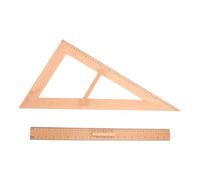 Happyyami Regla de Dibujo del Estudiante y Regla de Madera 50 cm 2 Piezas para Uso en carpintería y Actividades Escolares