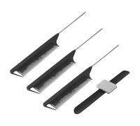 Happyyami Set de Peluquería Porta Horquillas Negro de Abs, 3 Peines de Punta y Pulsera para Sujetar Horquillas, Herramienta Práctica para Peinados