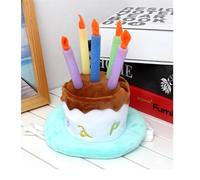 Happyyami Sombrero de Cumpleaños para Mascota Diseño de Pastel y Vela, Cómodo Perros Pequeños a Medianos, Adecuado para Fotos y Desfiles Festivos