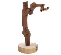 Happyyami Soporte para Perchas de Aves de Madera Natural con Base Ancha, 20 Cm de Altura, de Observación y Entrenamiento para Loros, Percha de Mesa para Pájaros Varios Estilos