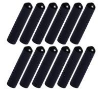 Happyyami Tapas de Boquilla para Vino 12 Unidades, Tapones Vertedores de Goma Negra, Cubiertas Largas Antipuertas para Botellas, Protección contra Polvo para Cocina y Bar, Utensilios de